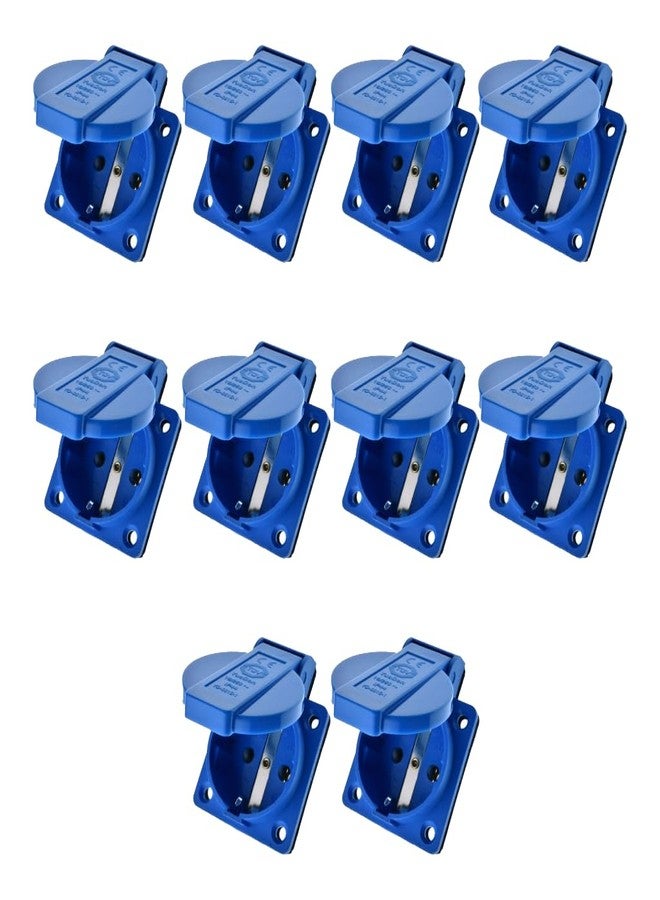 LEYDEN® 2P+E, 16A, 220VAC, Industrial Plug Socket With Plug IP44 Waterproof Suko Plug socket Male Female Connector (2 PIN SUKO PANEL SOCKET, 10)